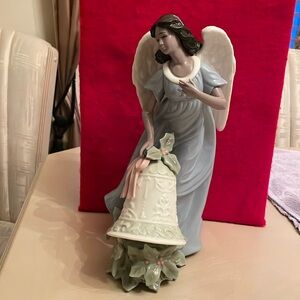Vintage Grandeur Noel Collector’s Edition Porcelain Angel w/Holiday Bell & Holly